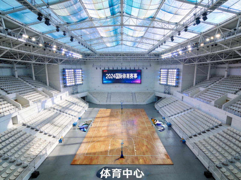 体育场馆与体育中心 - 现代化大型体育馆内部全景